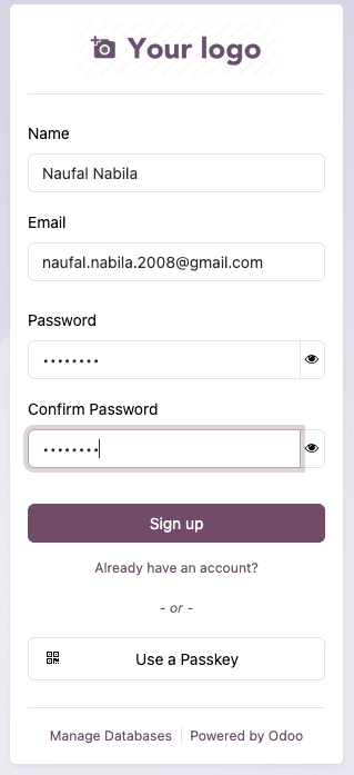 Langkah 2 Form Signup